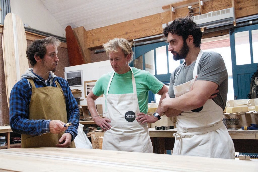 luke and tom otter wooden surfboard workshop october 2014 james saw demo