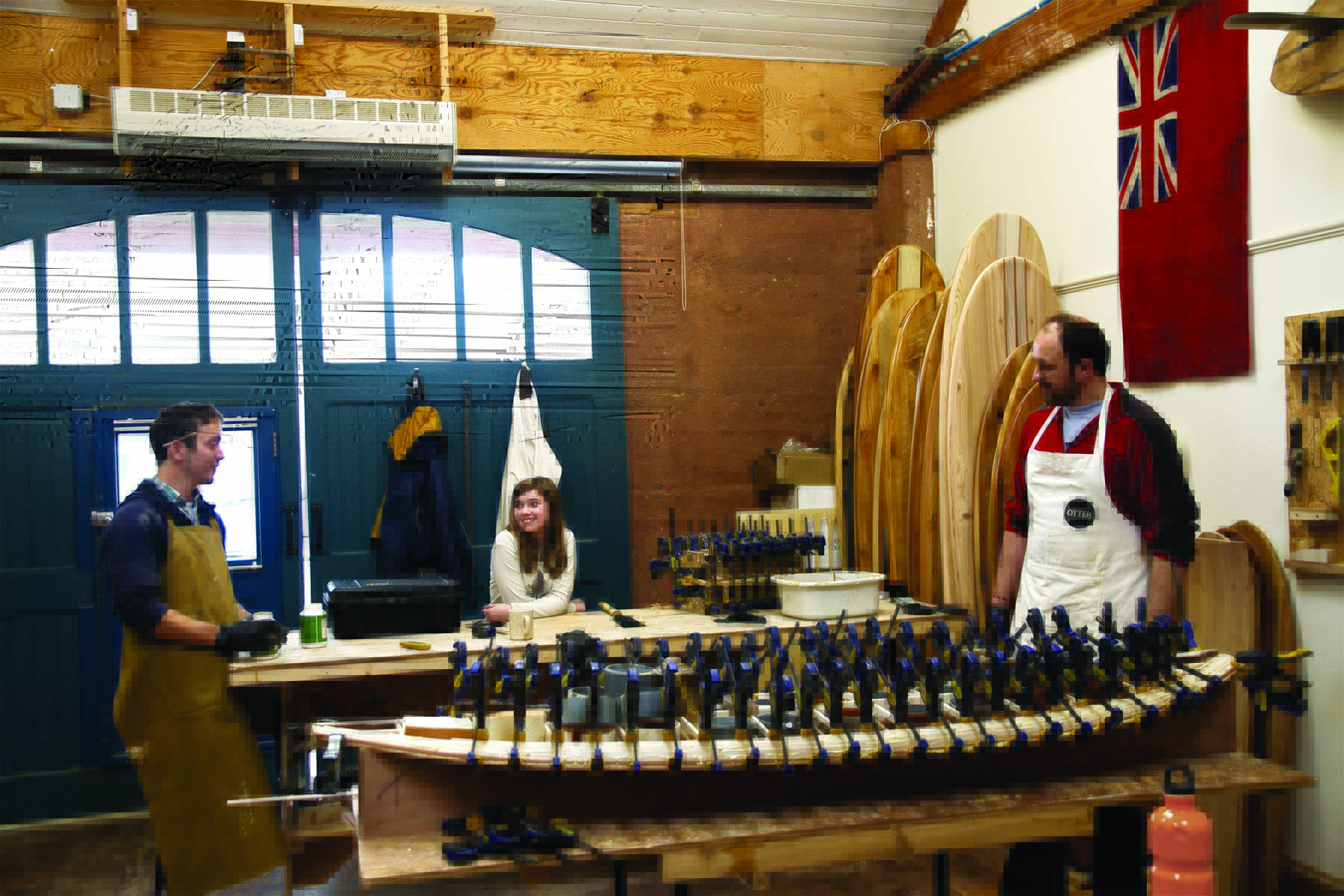 Alex and Jason otter wooden surfboard workshop October 2014 group therapy