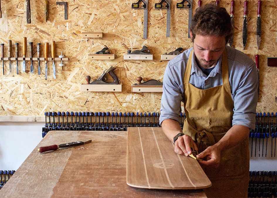 James Otter making royal oak bellyboard for HRH prince charles