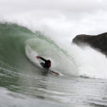 Chris bodysurf barrel at Aggie