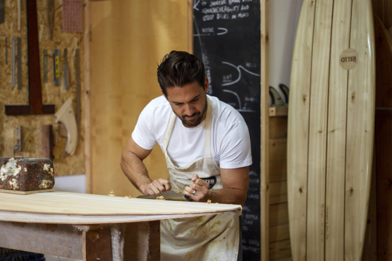 Wooden surfboard workshop Cornwall