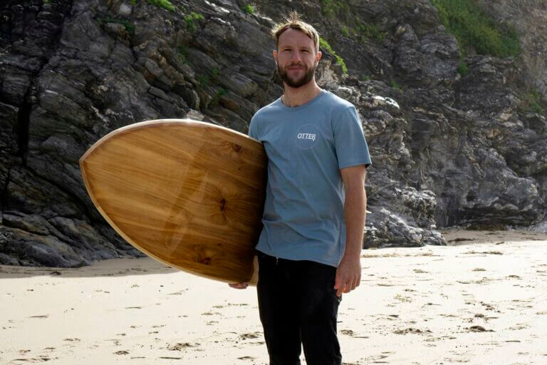 Otter Surfboards Organic Cotton T Shirt Citadel Blue