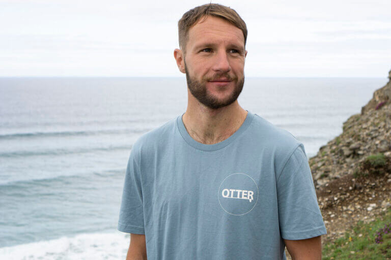 Otter Surfboards Organic Cotton T Shirt Citadel Blue