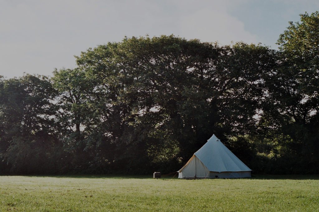 Bell Tent at Elm Farm Campsite in Porthtowan