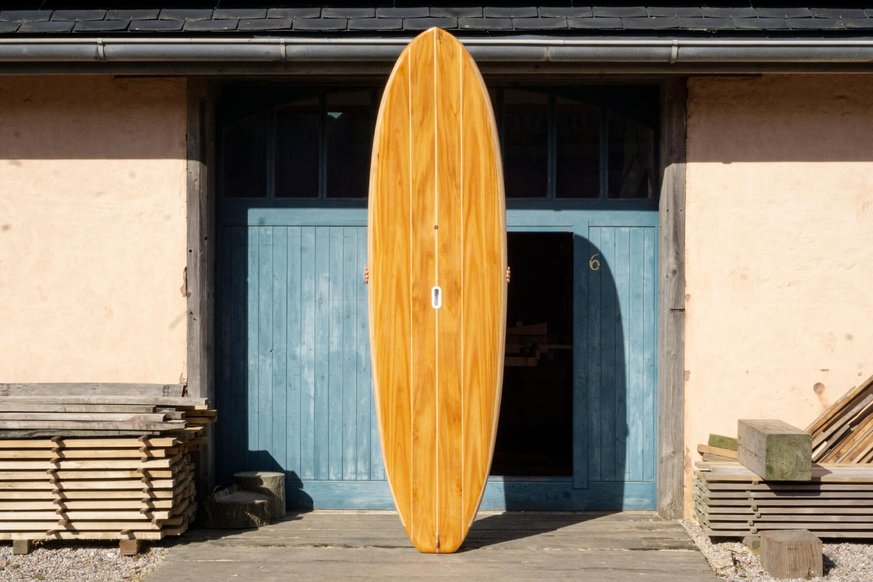 Otter Wooden SUP Stand Up Paddleboard Skiff triple pale deck