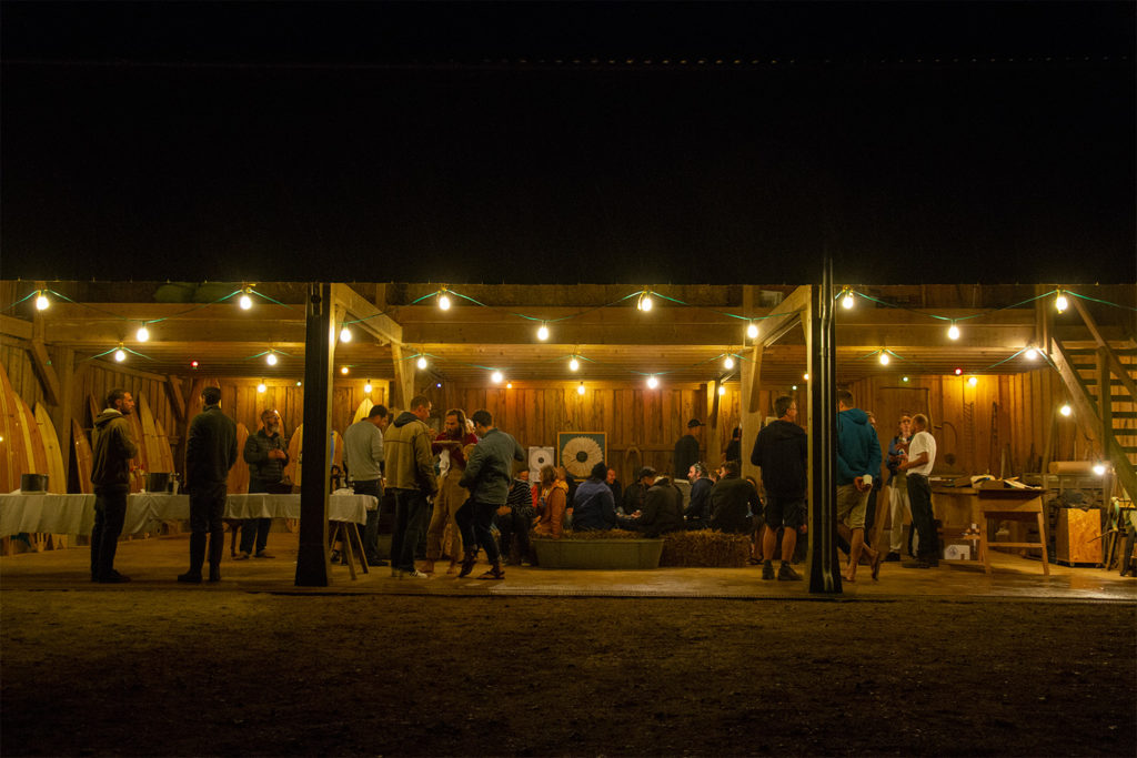 Otter Surfboards AGM Annual Gathering of Makers 2019 barn under lights hero