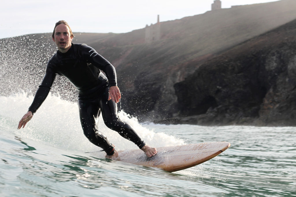Otter Surfboards James surfing Finisterre Nieuwland works wetsuit