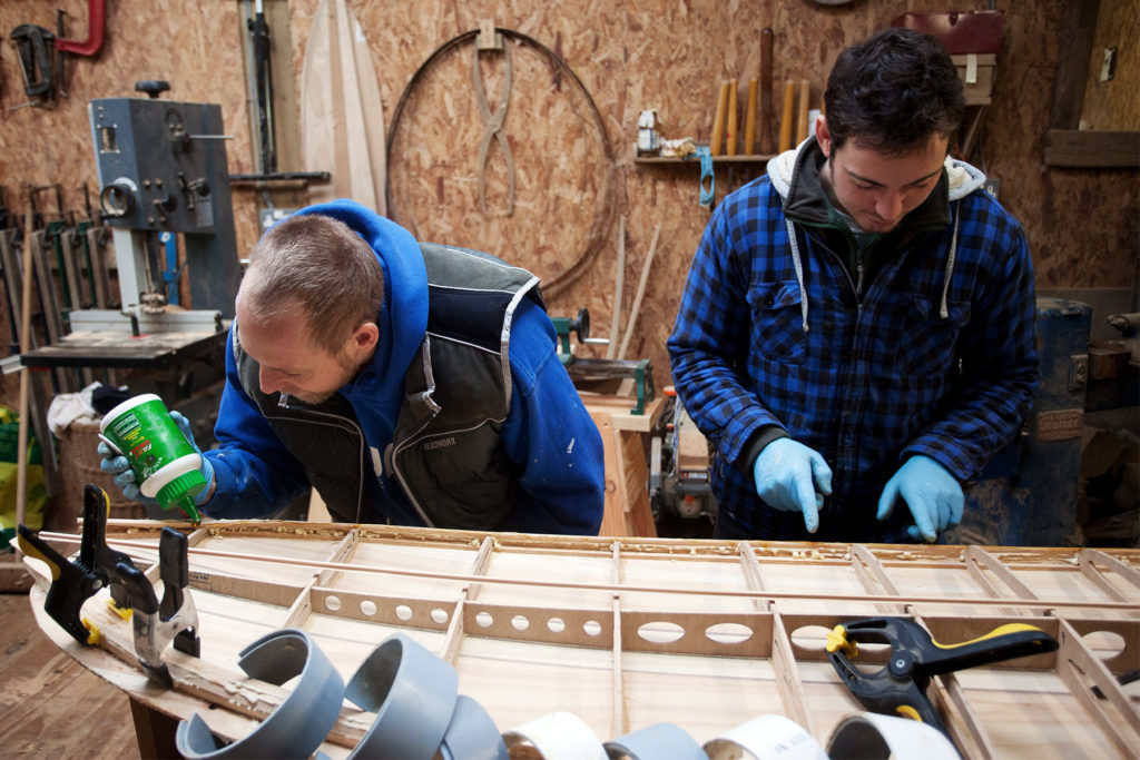 wooden surfboard workshop on the farm James Otter Steve Iliffe