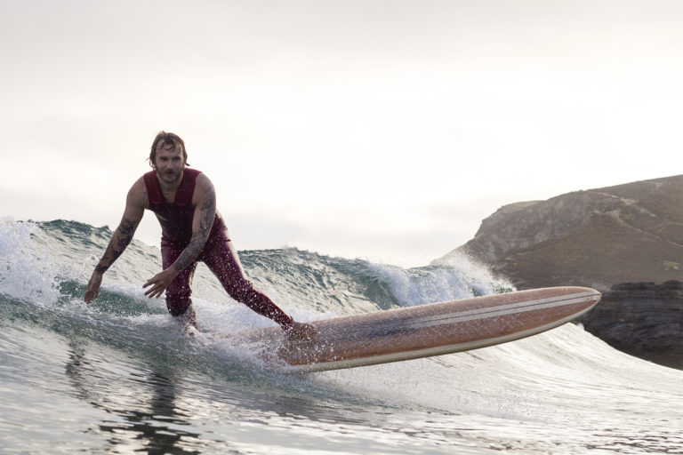 Rob Roma Reviews Wooden surfboard surfing st agnes longboard surfboard cornwall