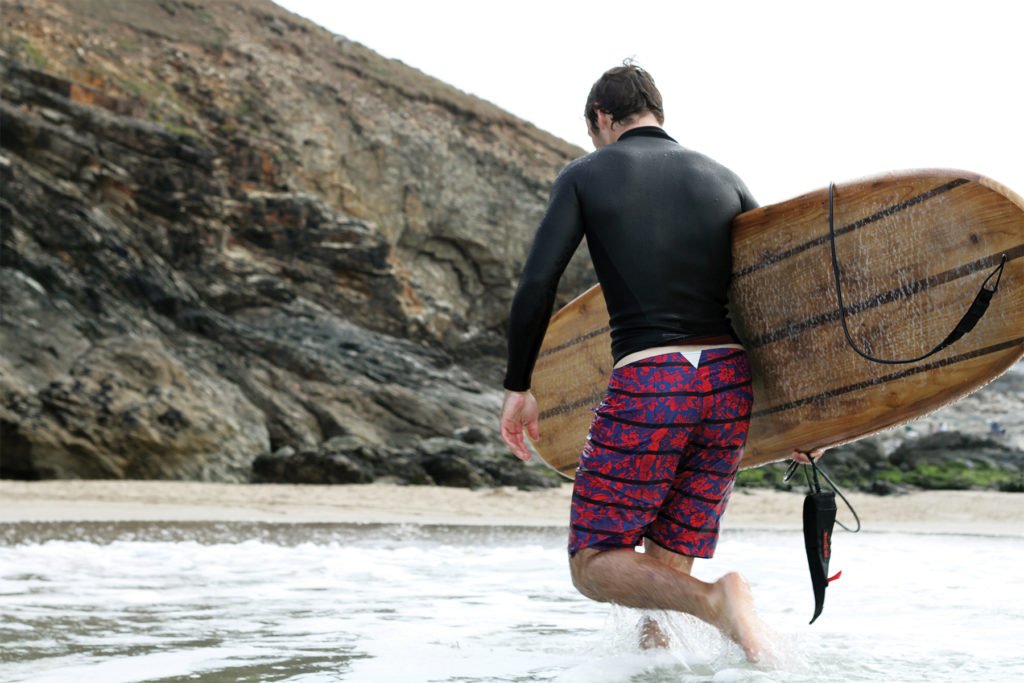 James Otter Riz Boardshorts Wooden Surfboard Seasaw Longboard exit