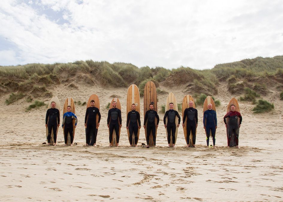 Otter AGM wooden surfboards beach