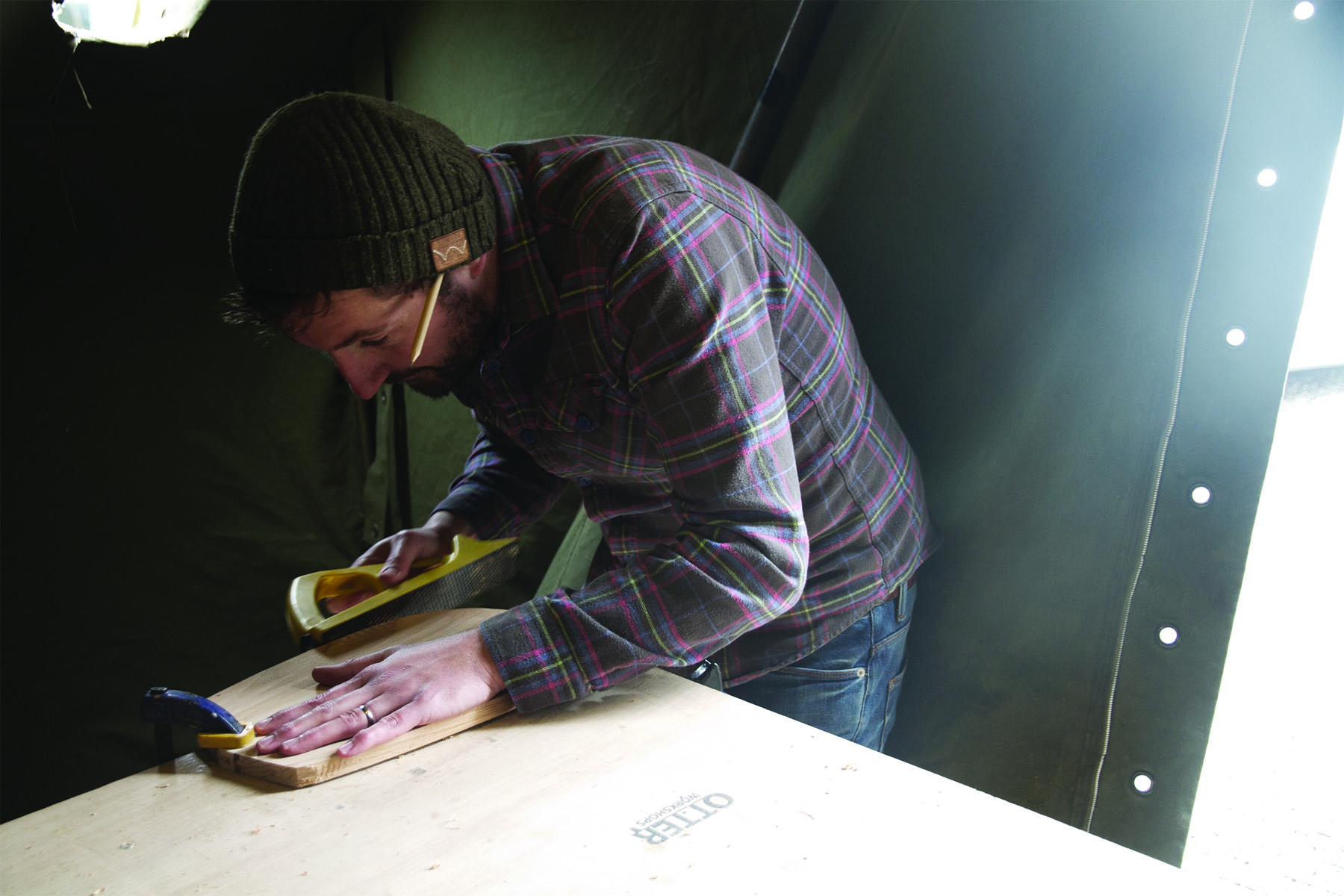 Otter Surfboards Finisterre Handplane Workshop Wheal Kitty St Agnes 2014 curt shaping rails