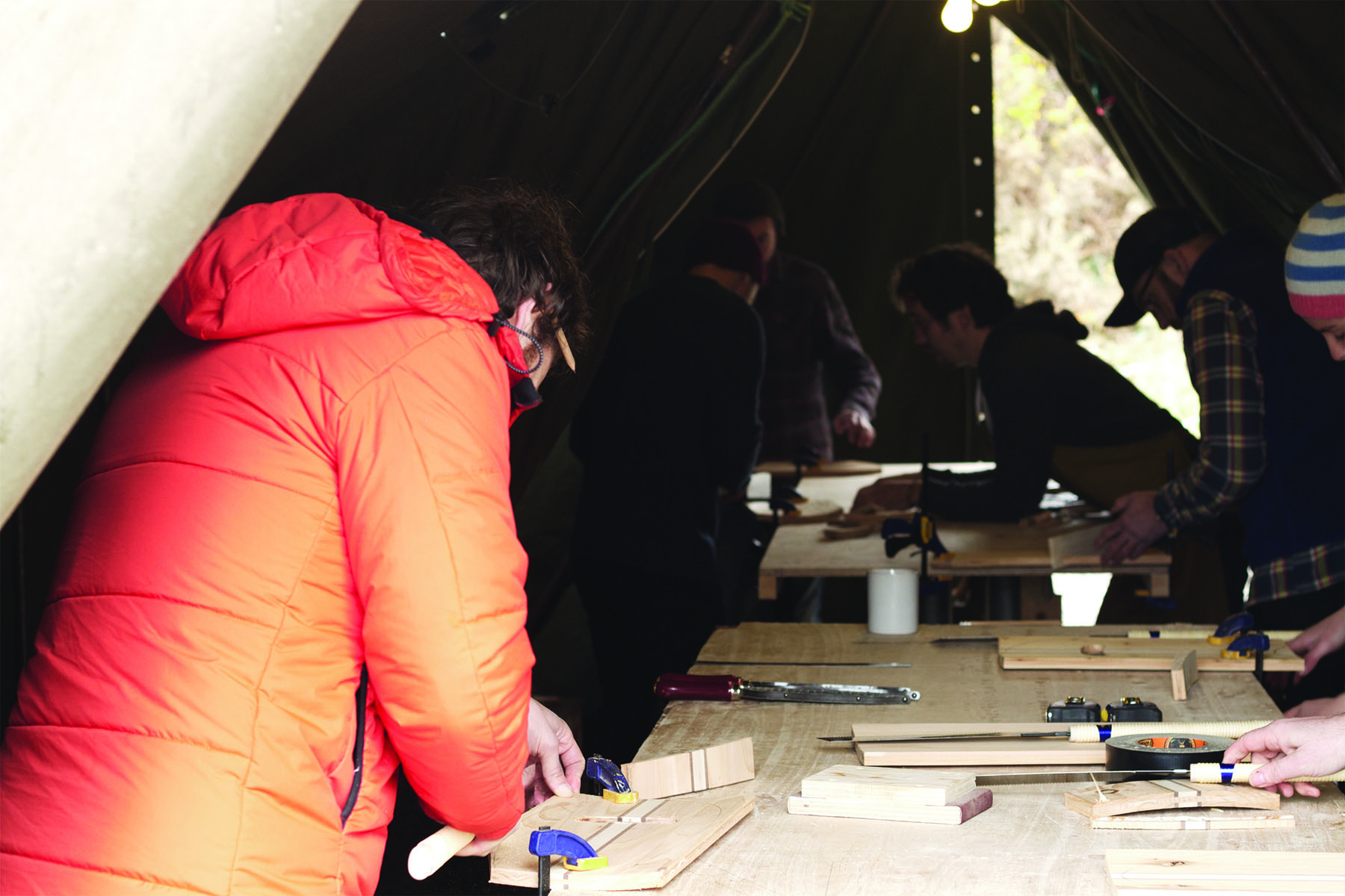 Otter Surfboards Finisterre Handplane Workshop Wheal Kitty St Agnes 2014 cutting templates out
