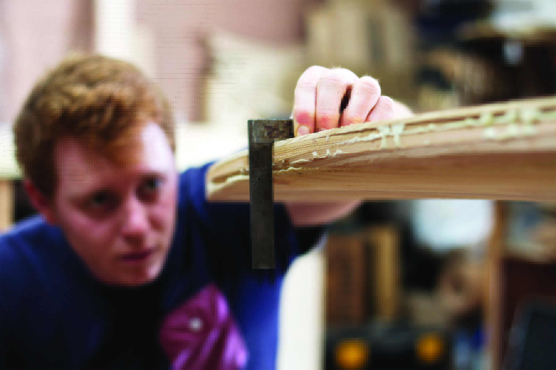 Ralph otter wooden surfboard workshop cornwall september 2014 ralph checking square