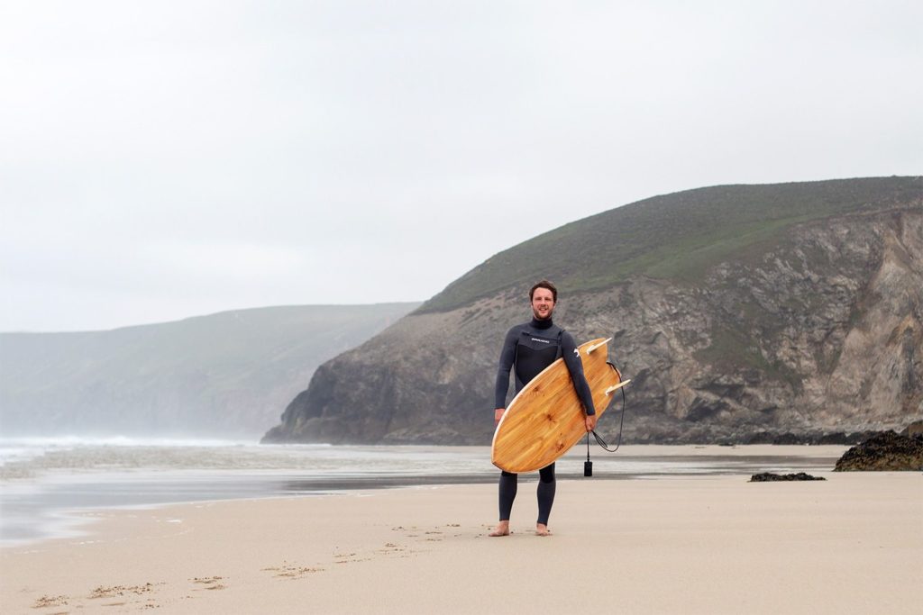 Ally woodburner beach otter surfboard wooden