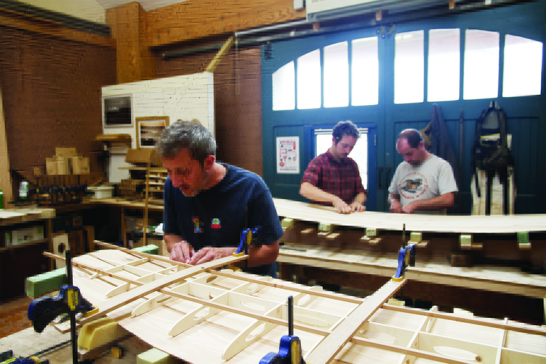ben and kelvin otter wooden surfboard workshop cornwall 2014 framework layout