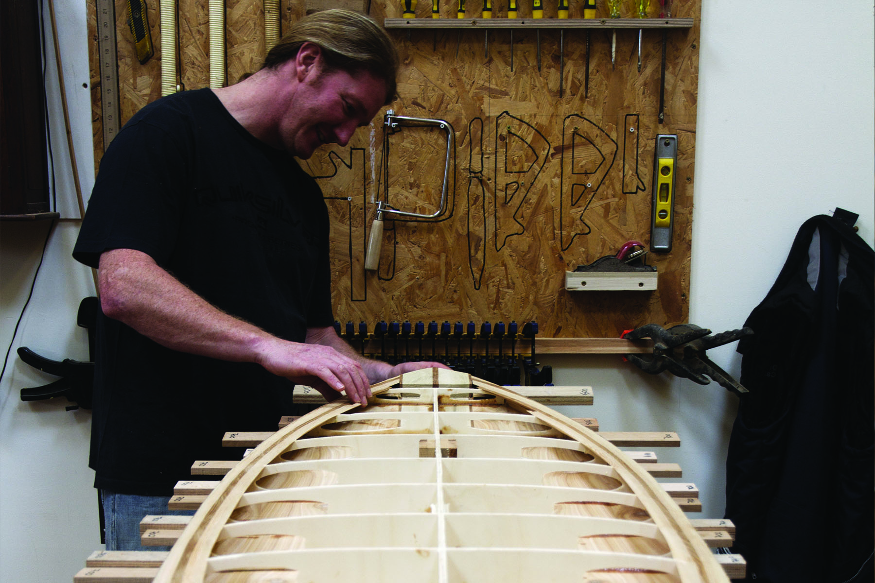 otter wooden surfboard lloyd open board