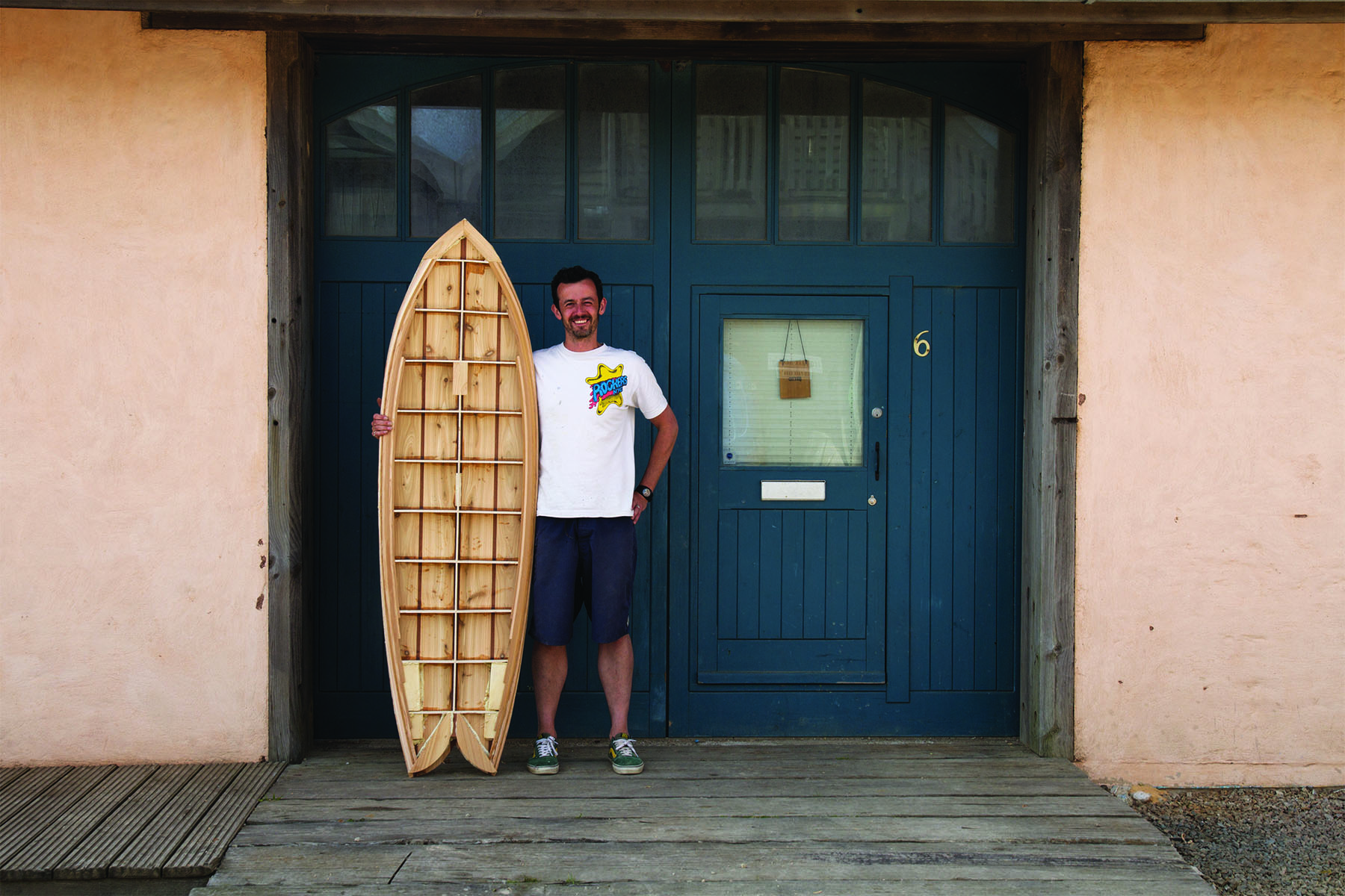 Tracy Martin and Paul Otter wooden surfboard workshop June 2014 martin portrait