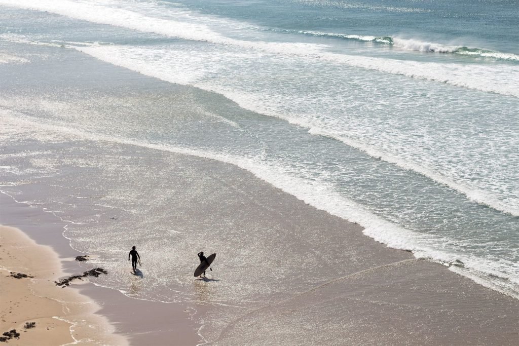 Otter wooden surfboard beach surfers