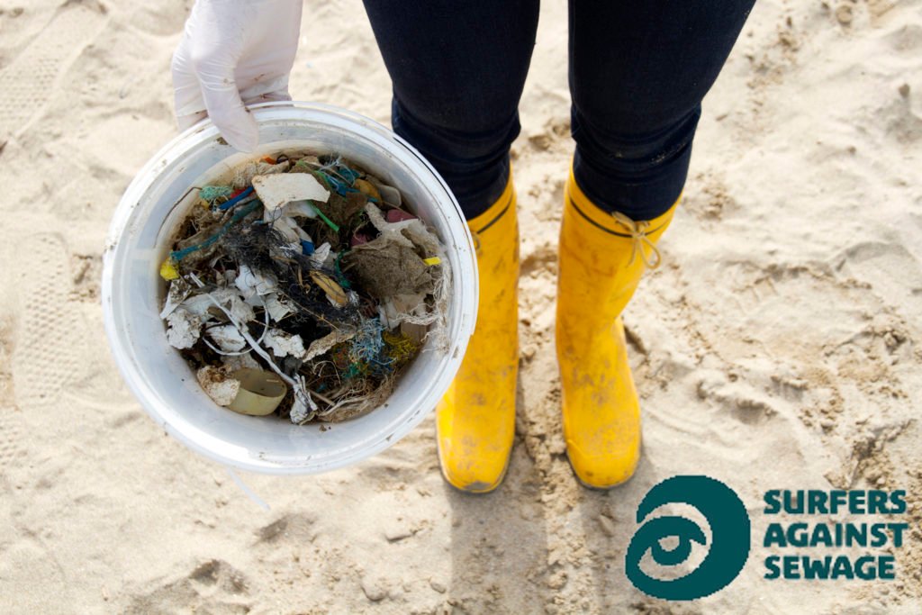 SAS beach clean bucket of litter