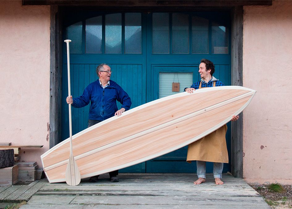 Blue doors otter wooden SUP paddle wokshop