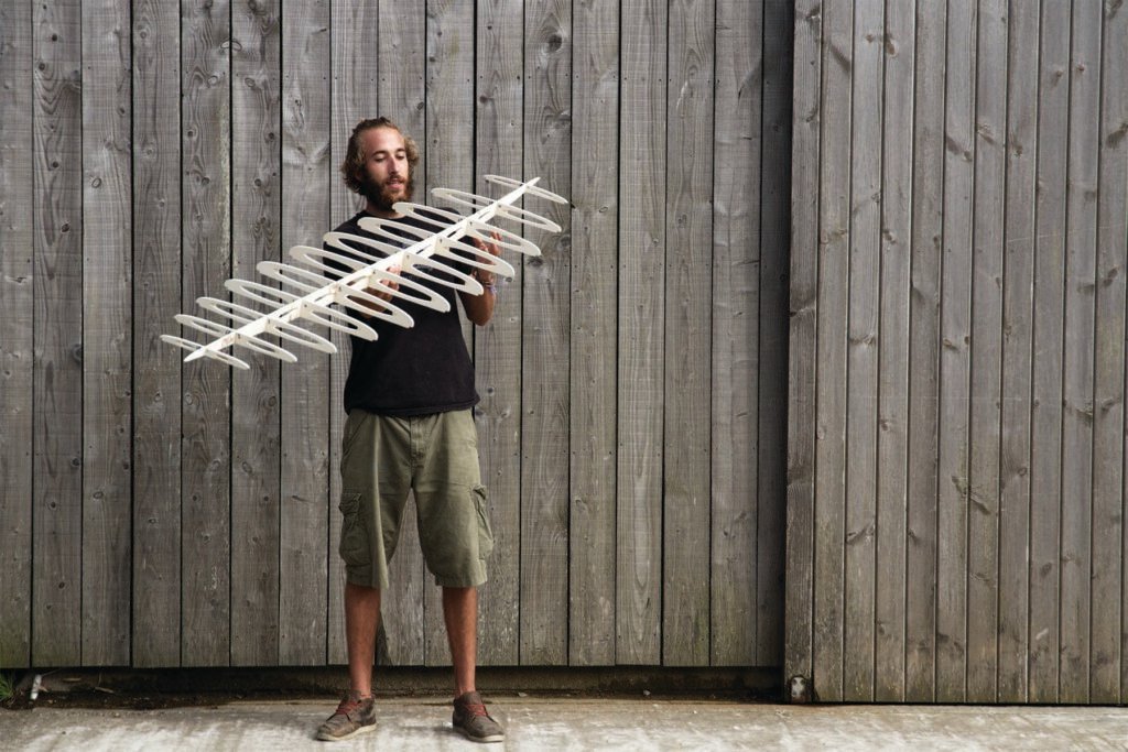 Luca otter wooden surfboard workshop cornwall july 2014 framework outside barn
