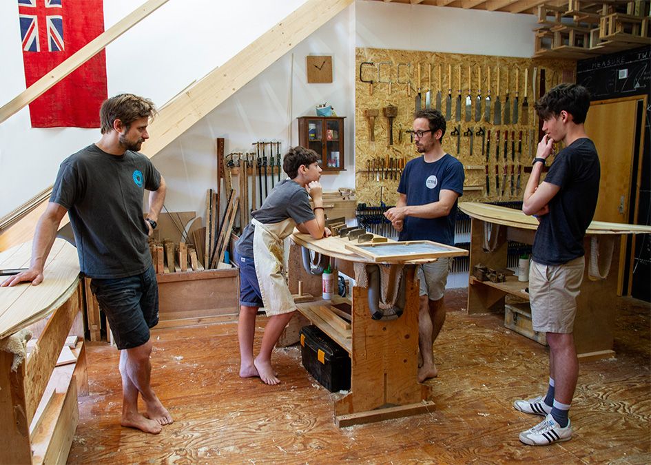 Otter wooden surfboard workshop