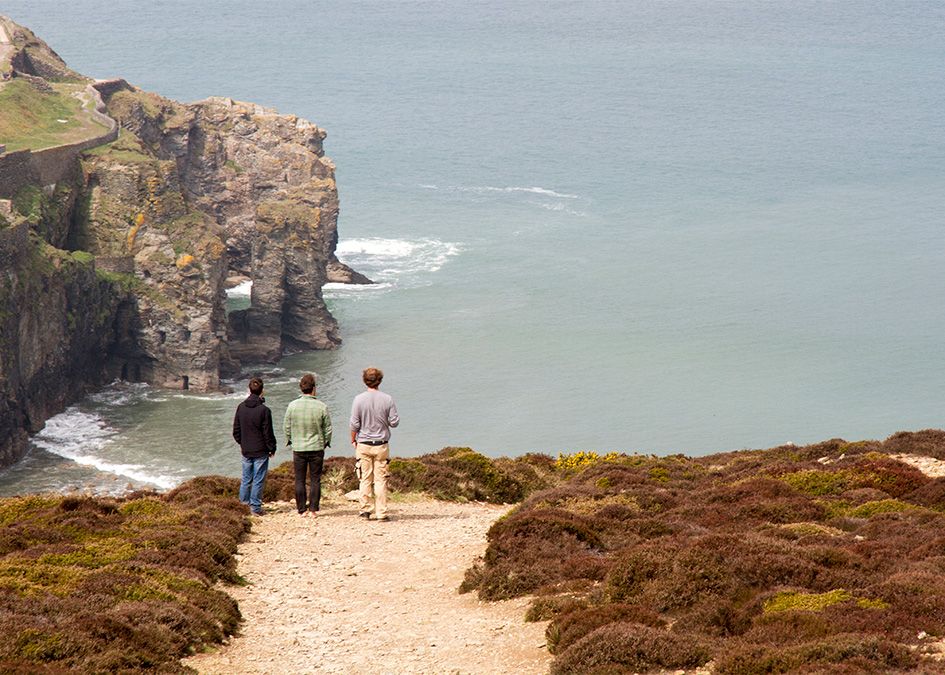 Porthtowan east cliff sea view path