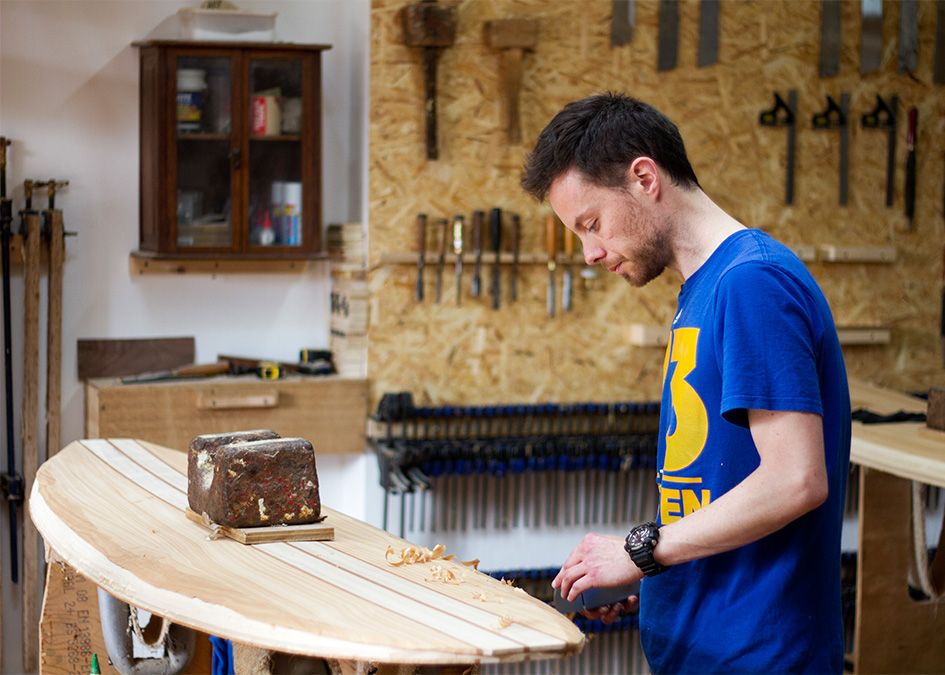 Otter wooden surfboard workshop