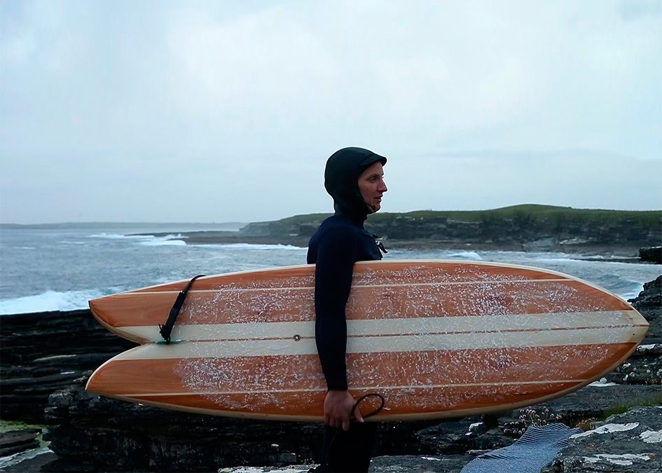 Easkey Britton otter wooden surfboard fish fetch