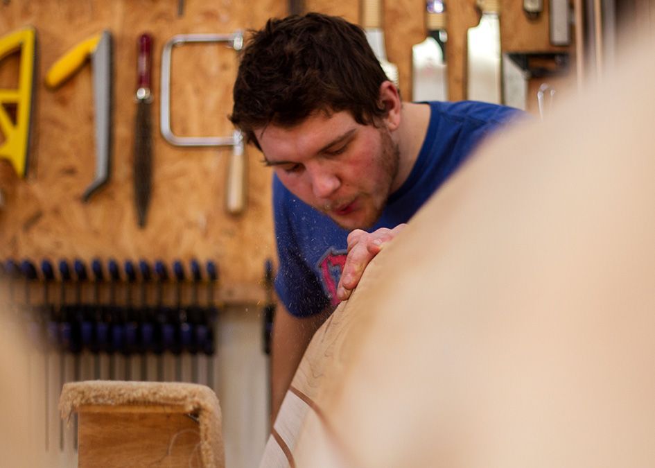 otter wooden surfboard workshop