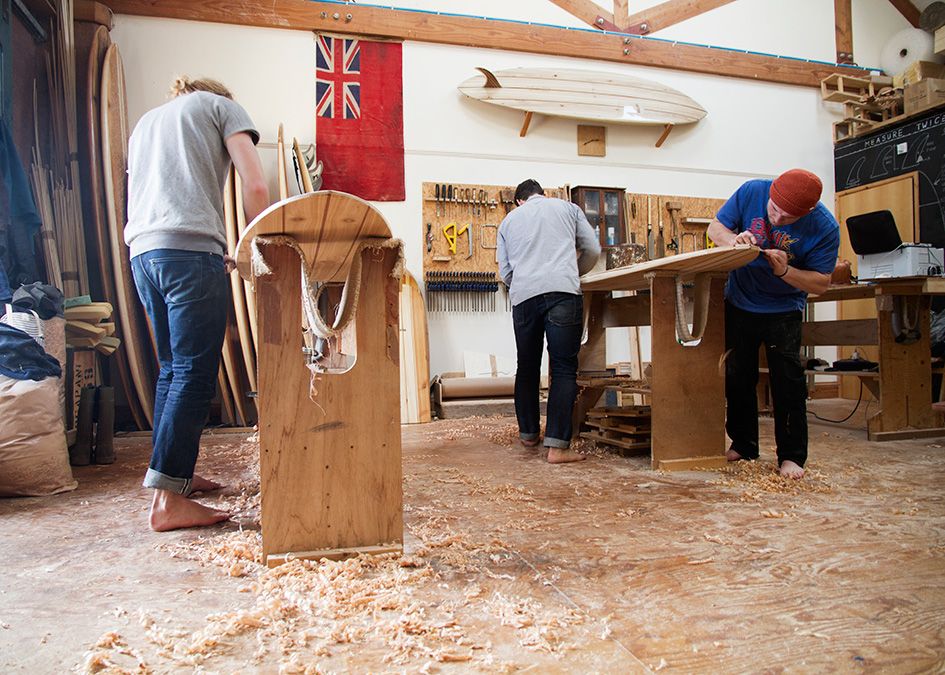 Otter wooden surfboard workshop