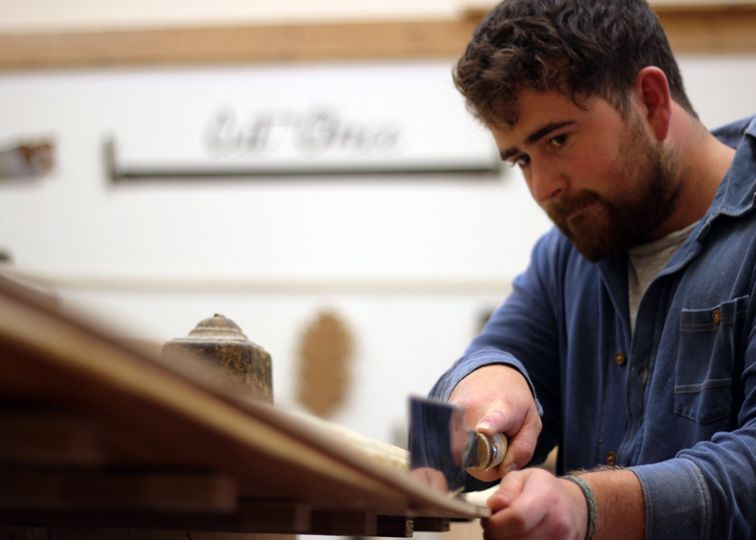 otter wooden surfboard shaping