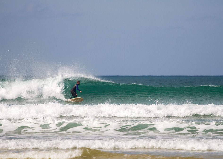 Otter wooden surfboard wave surfer