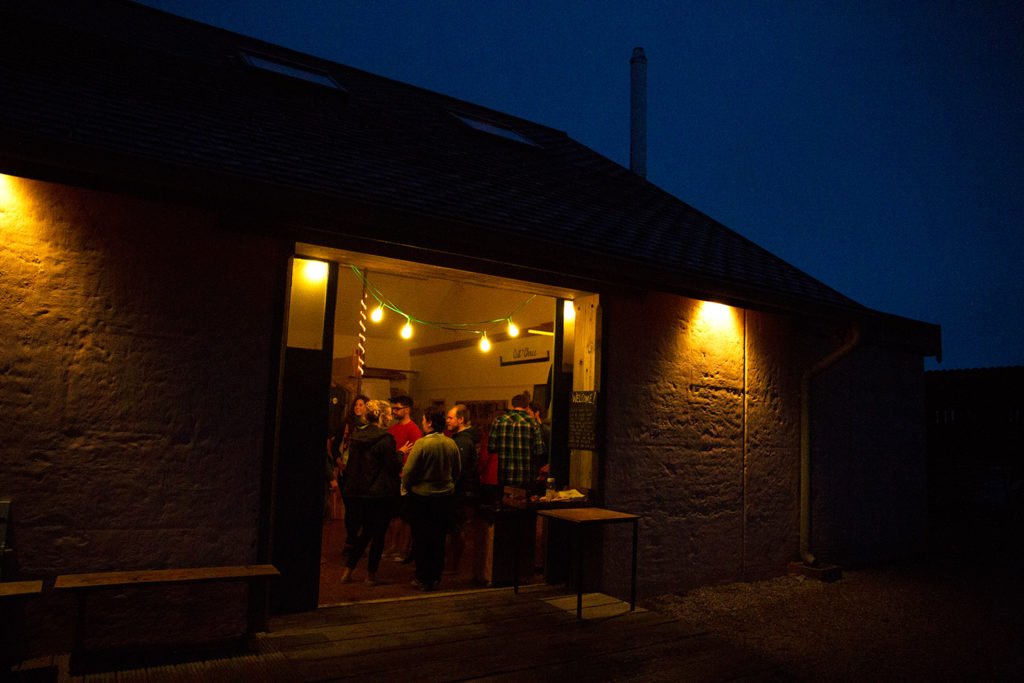 Otter wooden Surfboards open workshop boards bangers and beer 2015 fairy lights