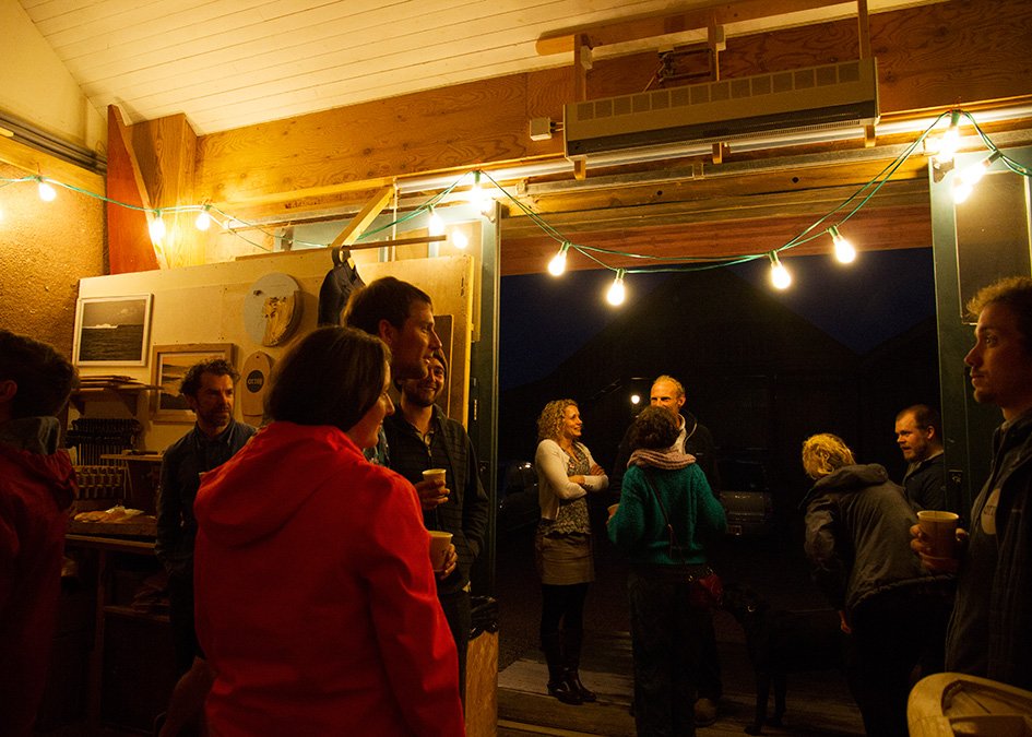 Otter wooden Surfboards open workshop boards bangers and beer 2015