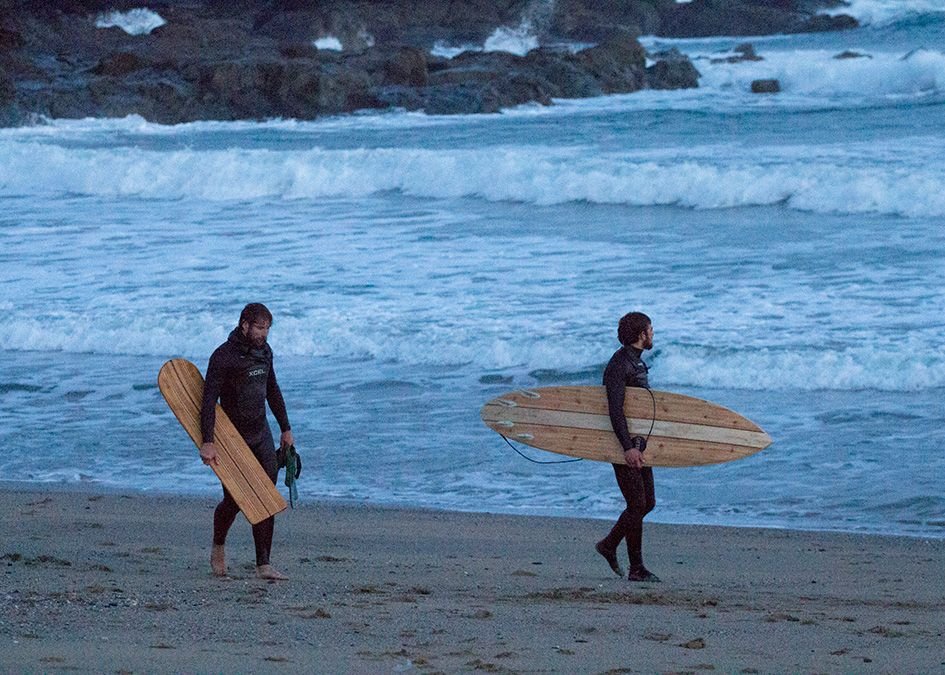 otter wooden surfboard surfer beach