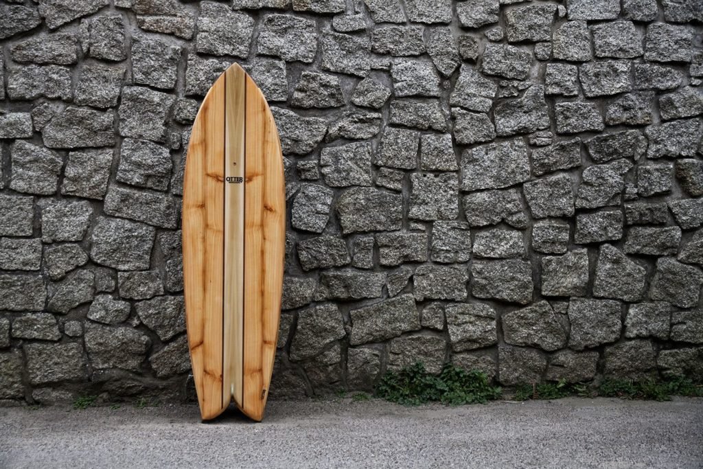 woodburner otter wooden surfboard