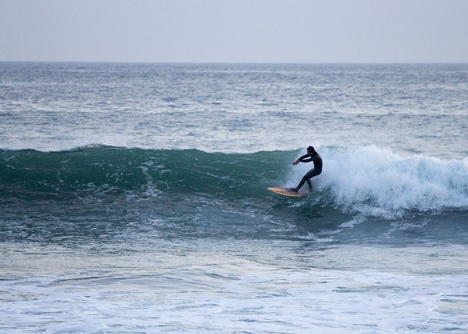 Otter wooden surfboard wave surfer