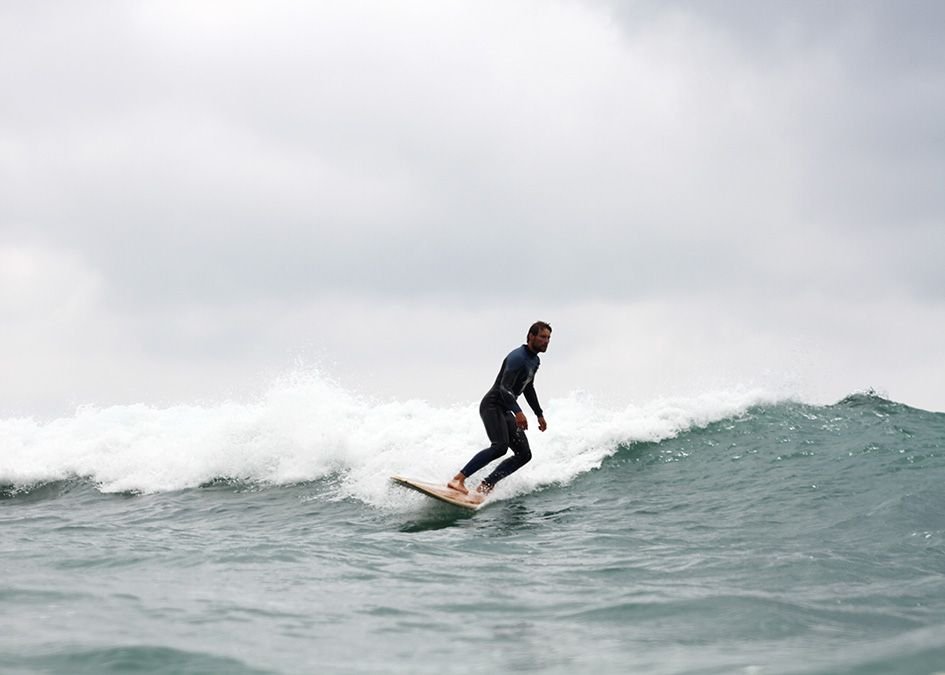 Otter wooden surfboard wave surfer