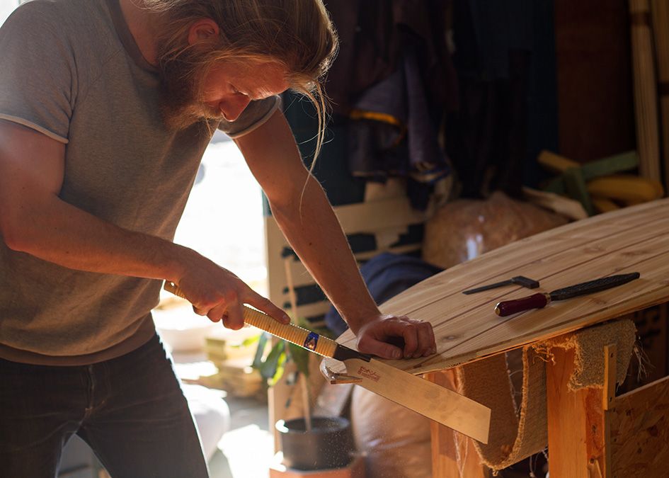 otter wooden surfboard workshop shaping
