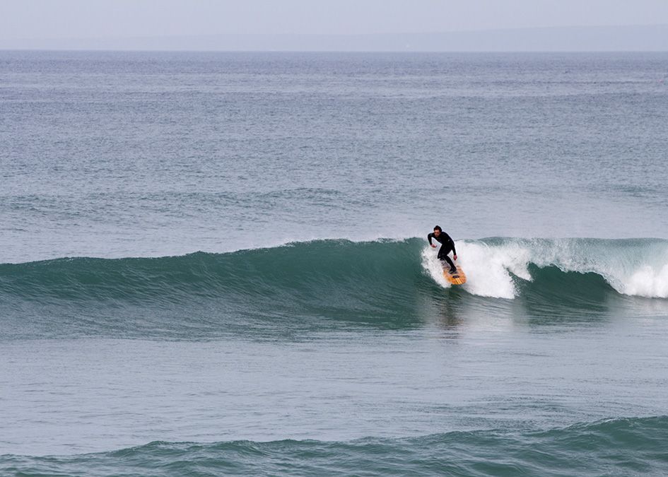 Otter wooden surfboard wave surfer