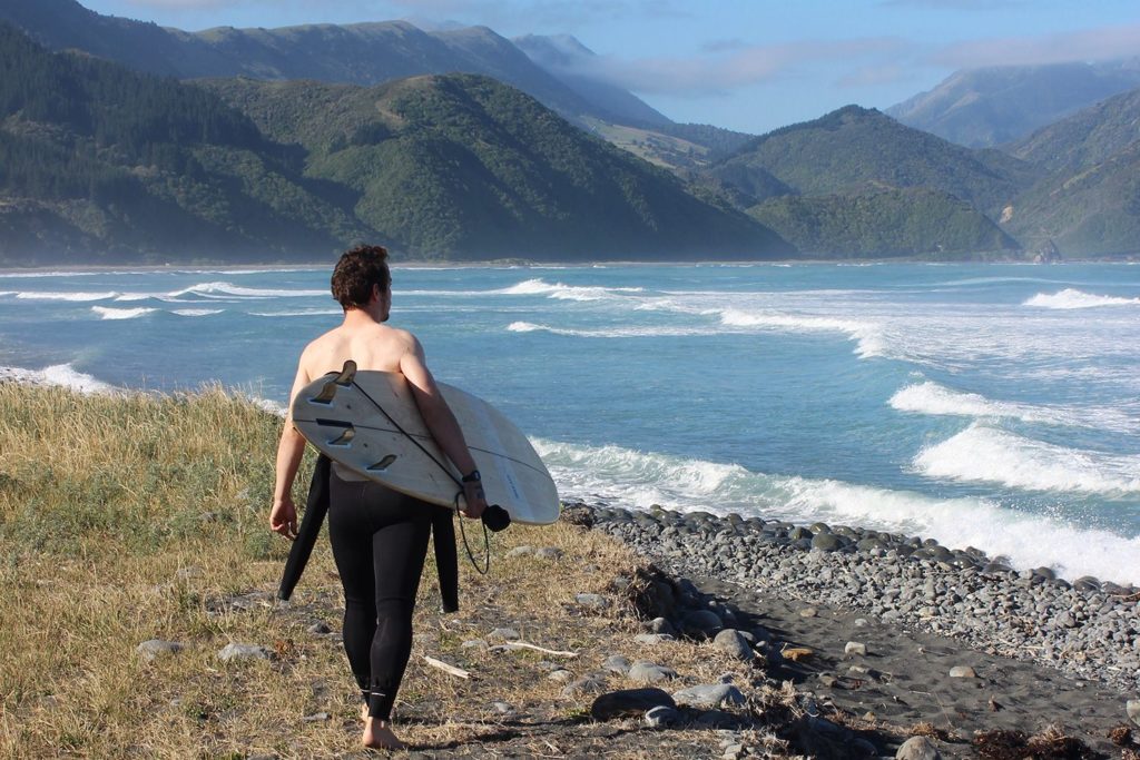 new zealand otter wooden surfboard