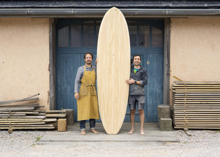 wooden paddleboard workshop course otter blue doors