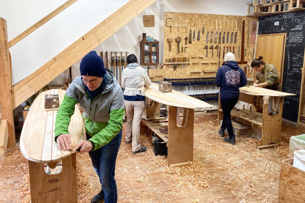 otter surfboards wooden surfboard workshop shaping