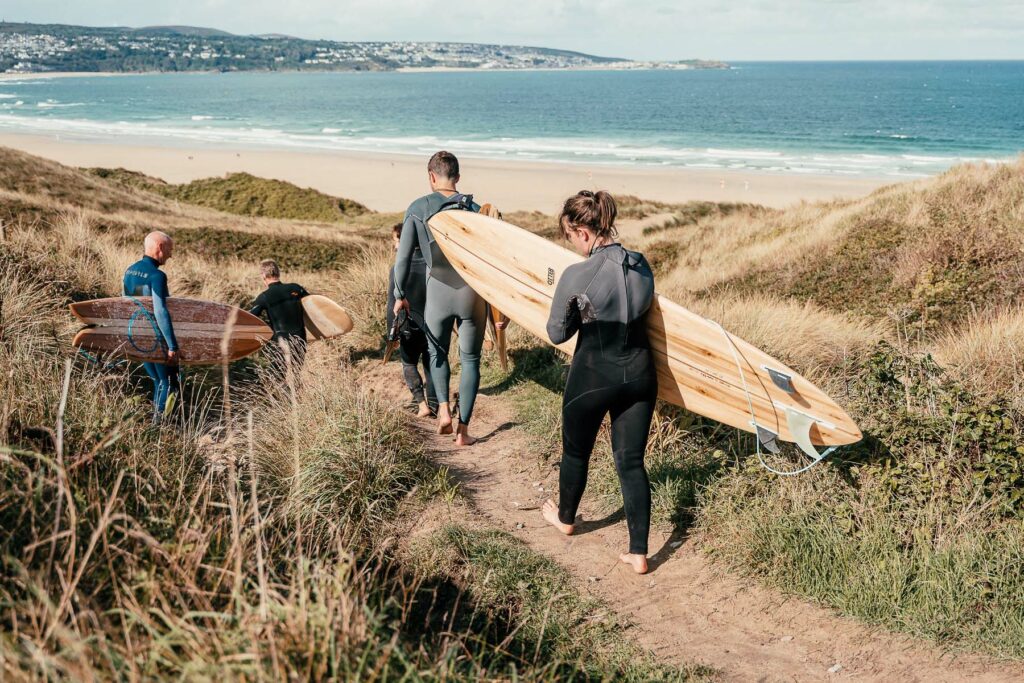 otter wooden surfboards AGM beach