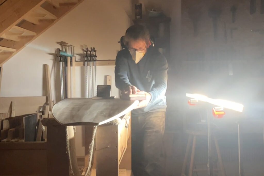 otter wooden surfboards shaping