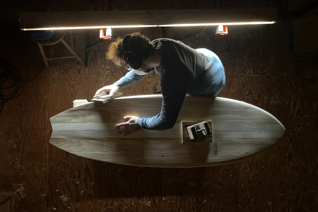 otter wooden surfboards shaping