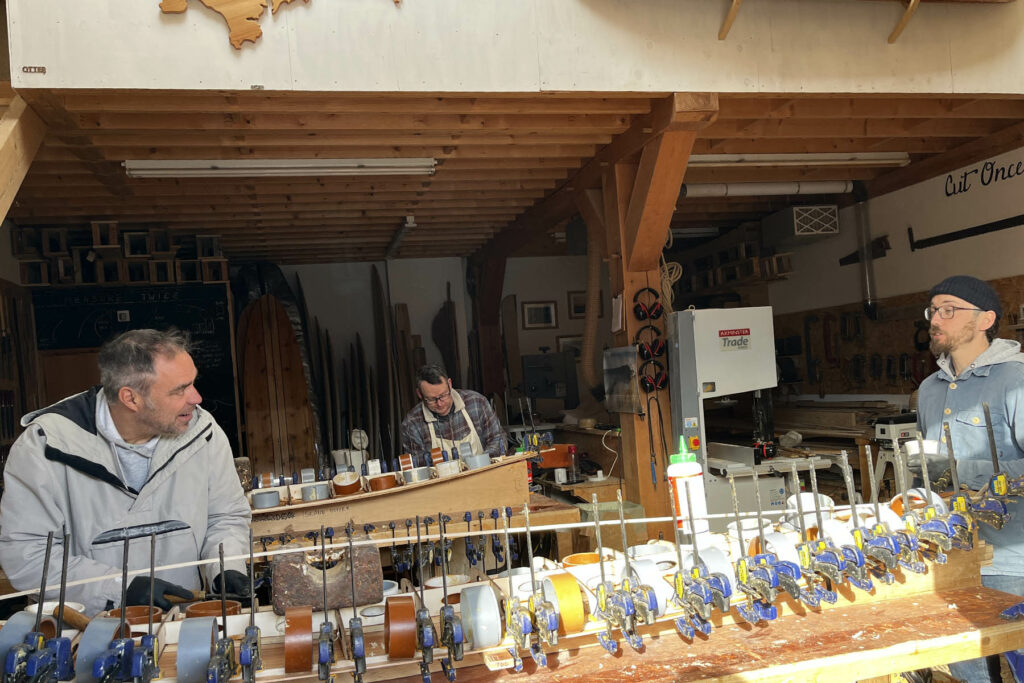 otter wooden surfboard workshop