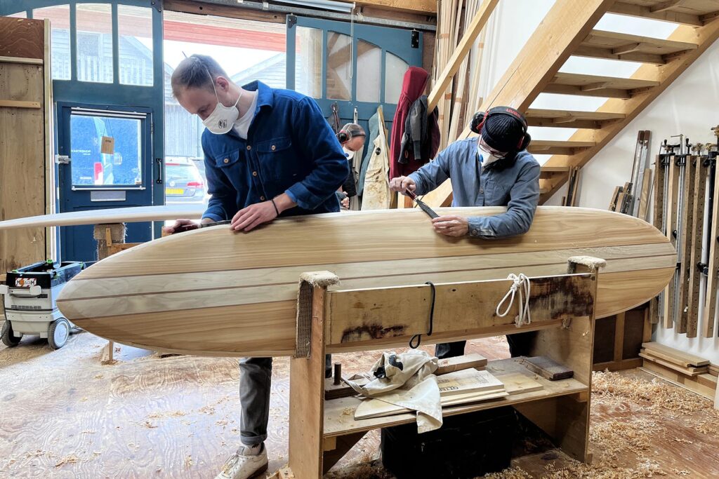 wooden surfboard shaping otter surfboards